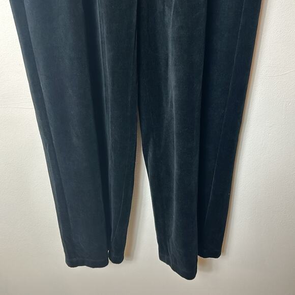 NWT Eileen Fisher black velour easy fit full length pants - Picture 7 of 14